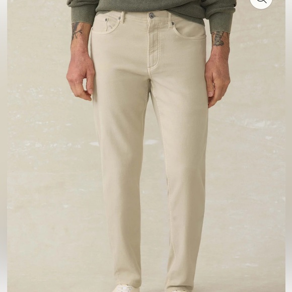 Faherty Other - Faherty Stretch Terry 5-Pocket Pant Stone 34W/30L NWT
